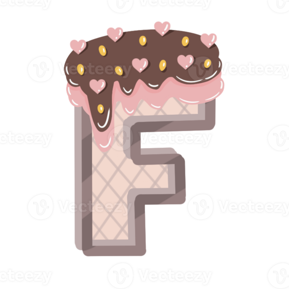 A to Z alphabet cookies coated with chocolate and strawberry and topped with heart-shaped png