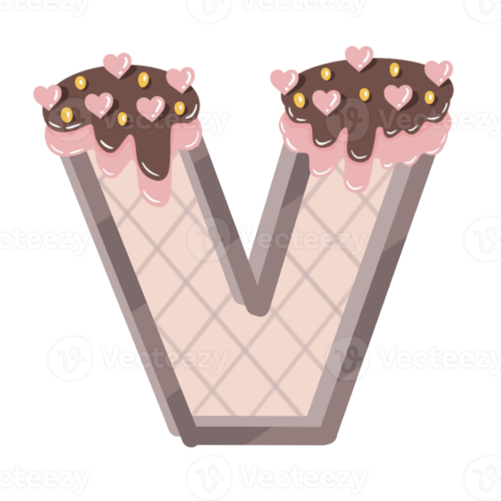 A to Z alphabet cookies coated with chocolate and strawberry and topped with heart-shaped png