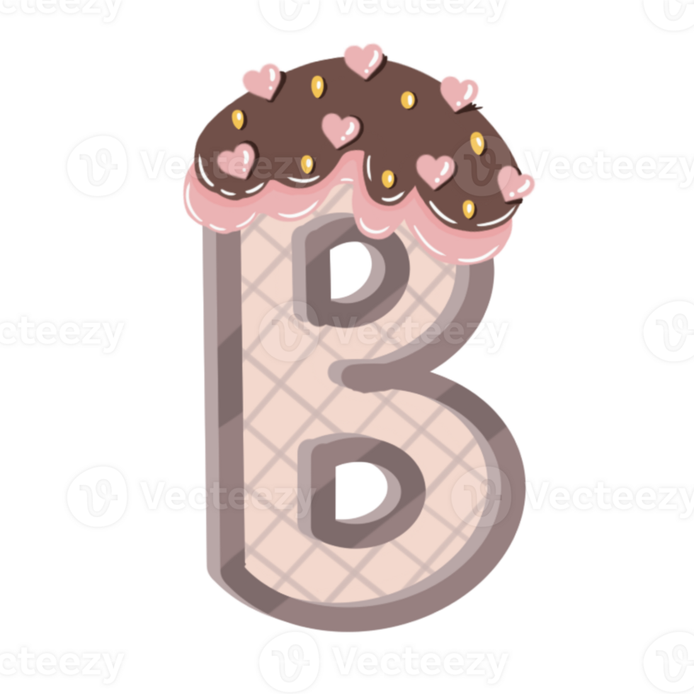 A to Z alphabet cookies coated with chocolate and strawberry and topped with heart-shaped png