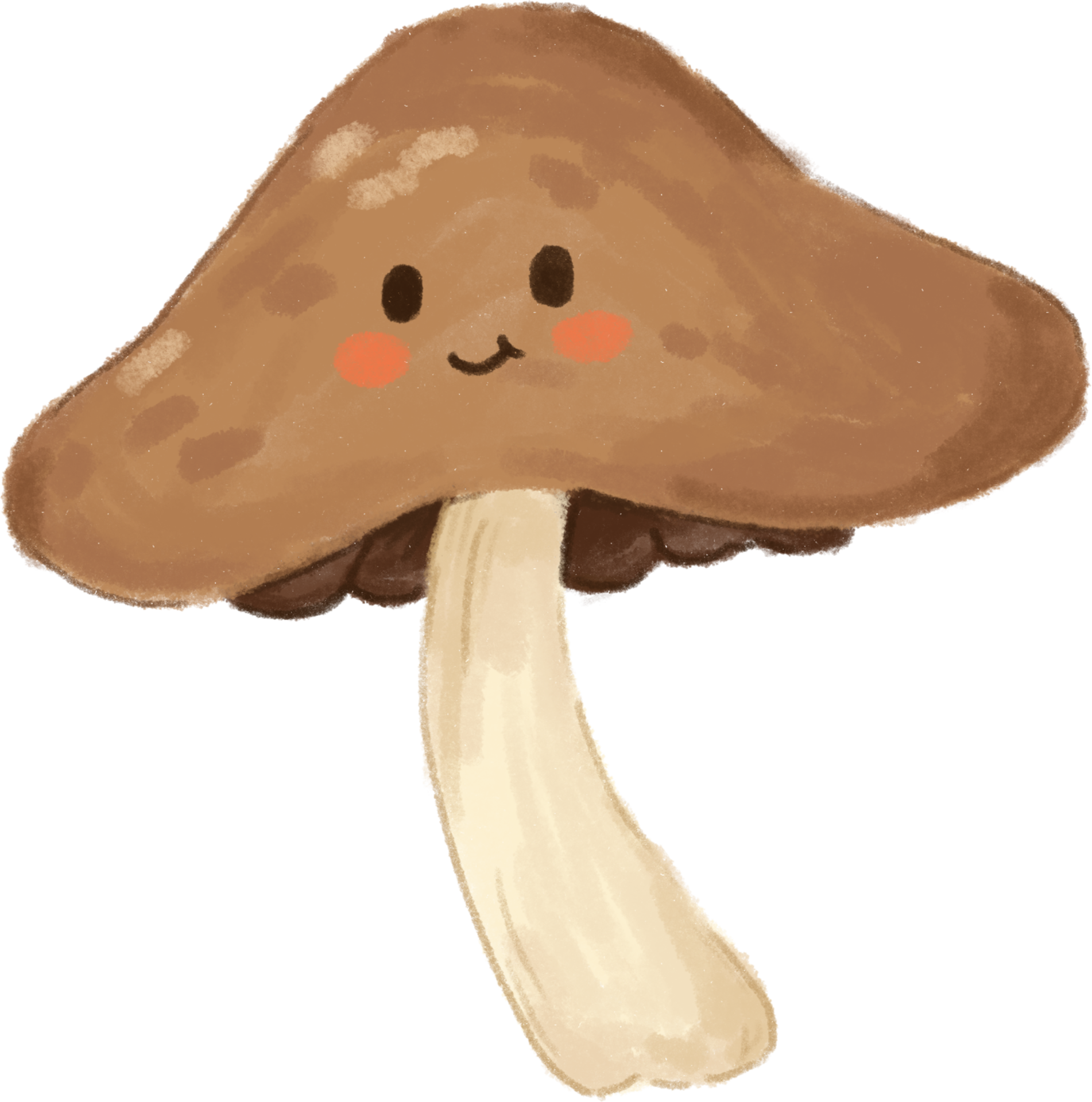 Cute and funny cartoon mushroom vegetable characters clipart with face