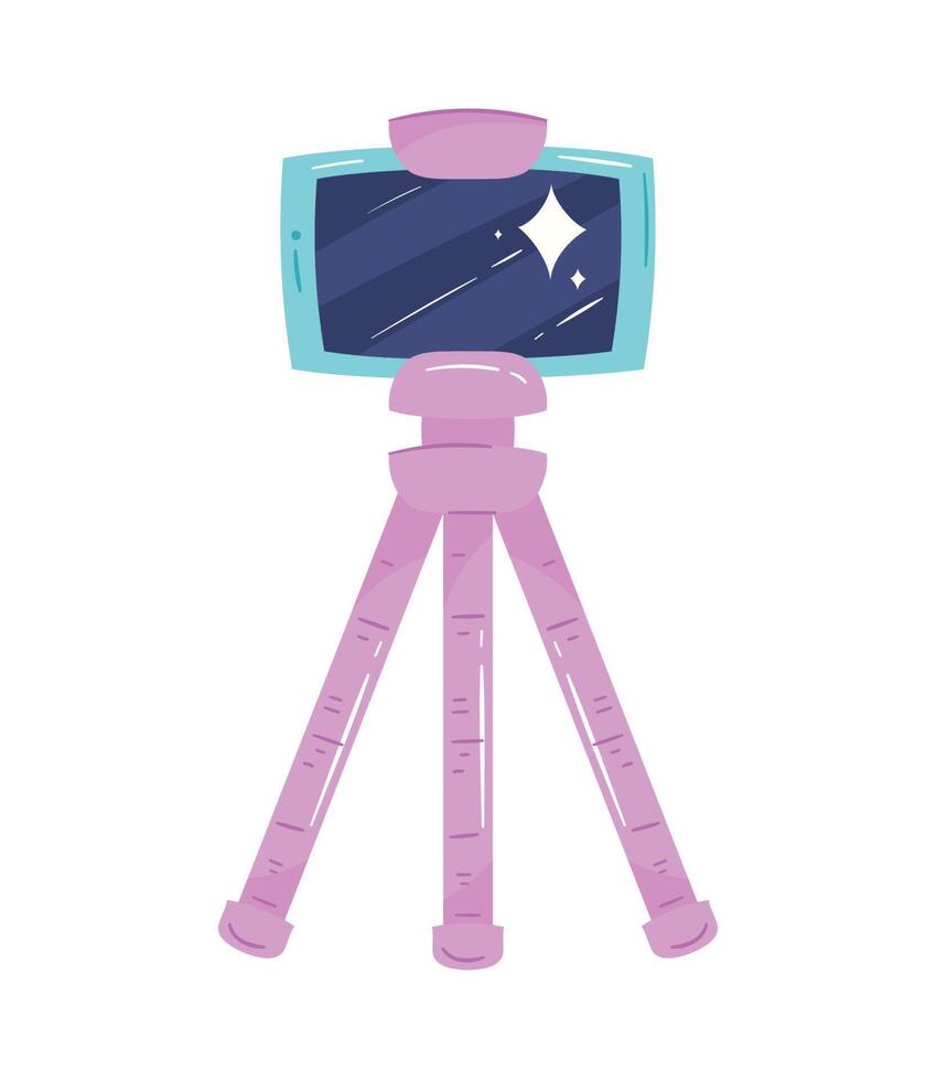 smartphone in tripod technology icon vector