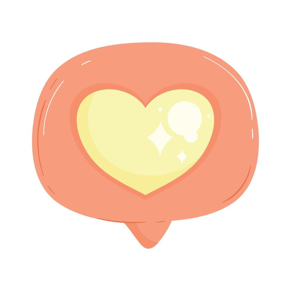 speech bubble with heart icon vector