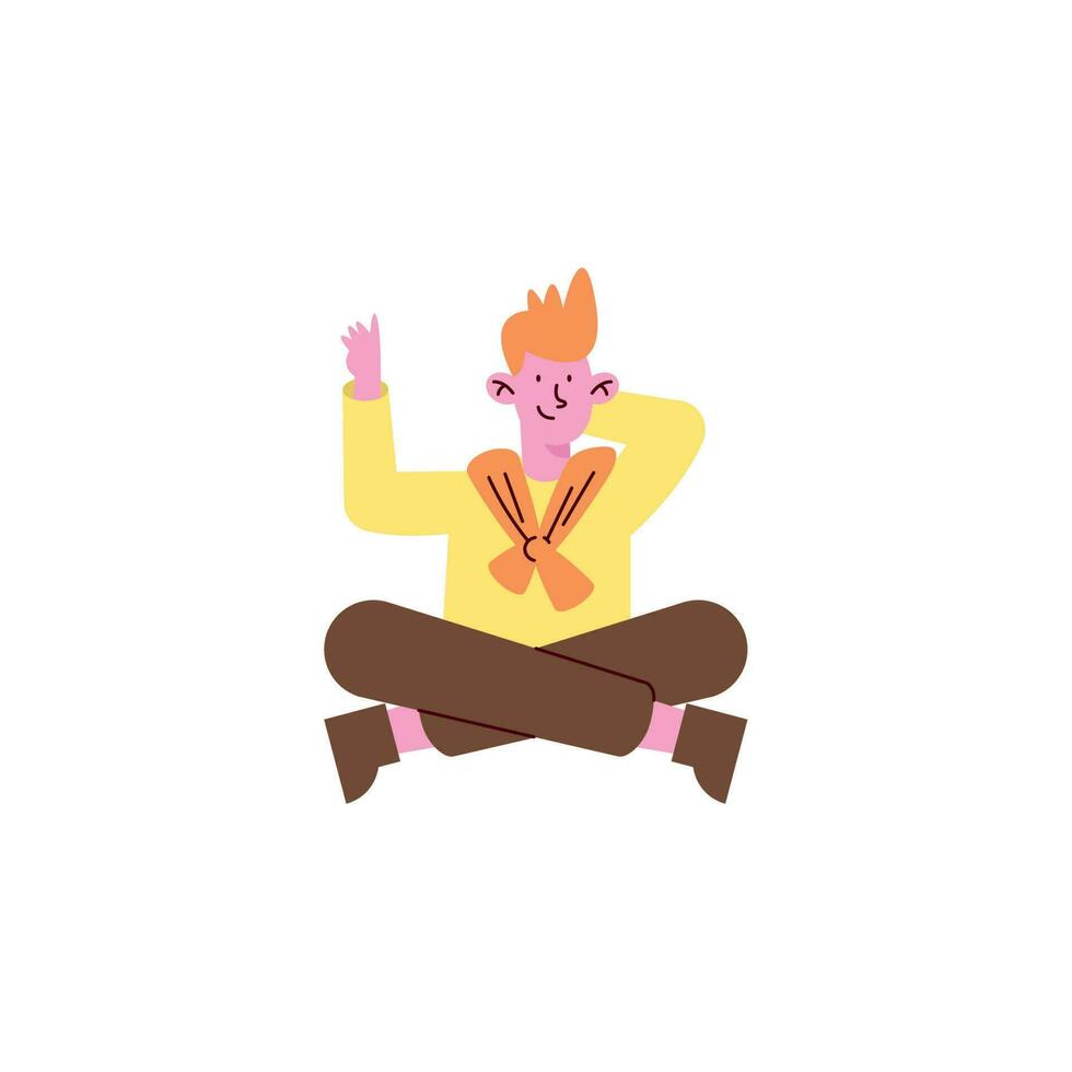 man seated wearing spring wear character vector