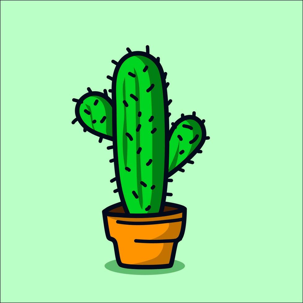 cactus vector illustration. cactus plants design template. vector illustration of cactus. Cactus cartoon style.