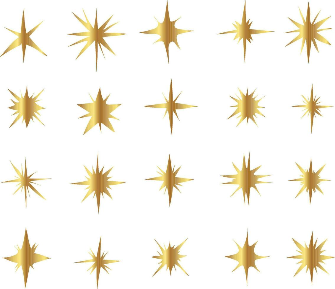 Gold sparkling star icon vector