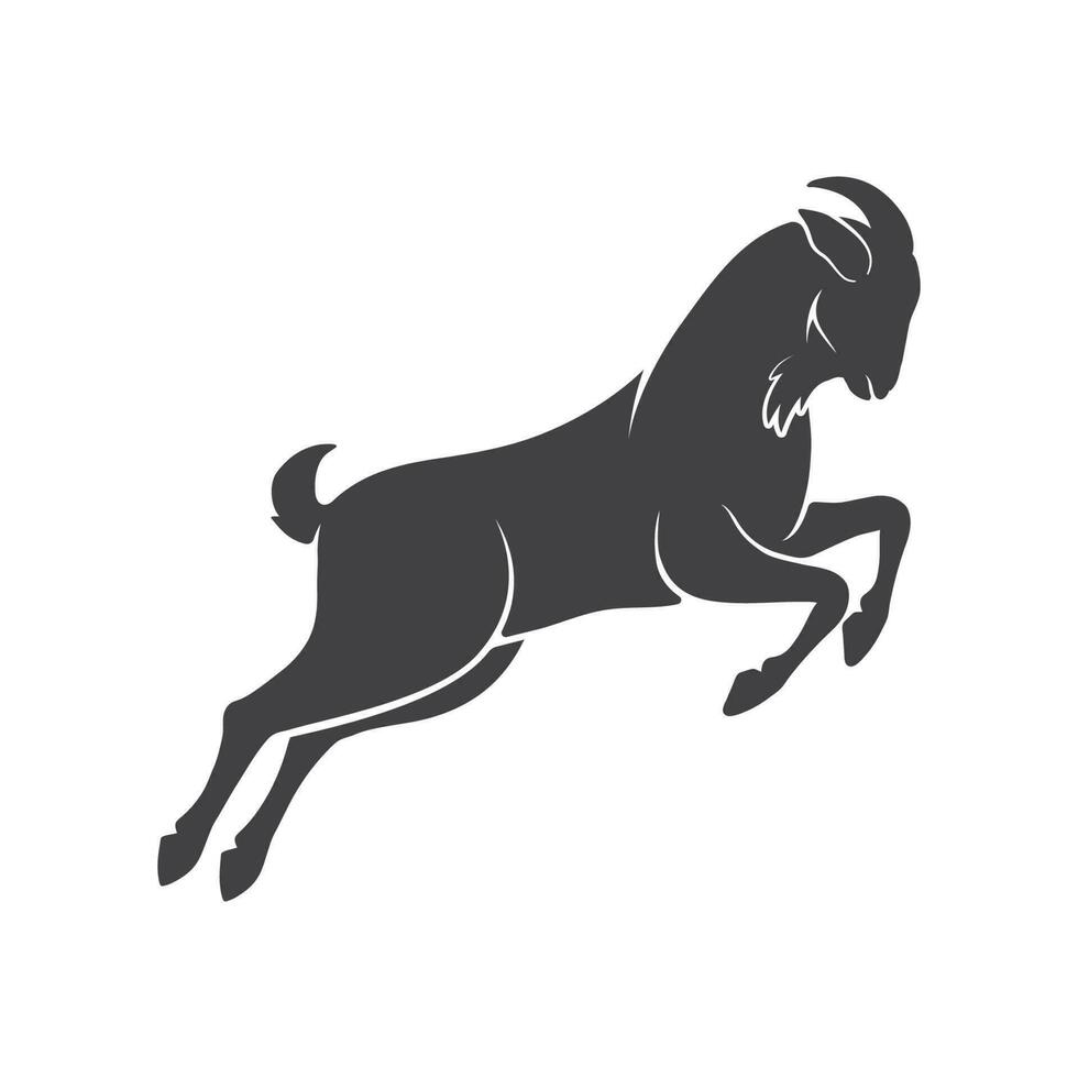 Goat symbol vector icon sign. Goat simple flat icon vector. Goat silhouette vector and symbol. Vector illustration