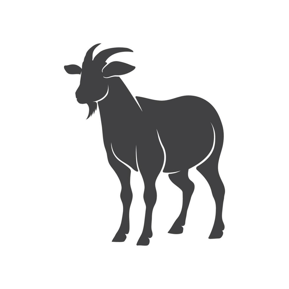 Goat symbol vector icon sign. Goat simple flat icon vector. Goat silhouette vector and symbol. Vector illustration