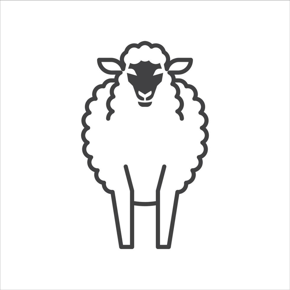 Sheep Logo Design Vector. Lamb linear icon. Unique sheep outline logo symbol. Vector illustration