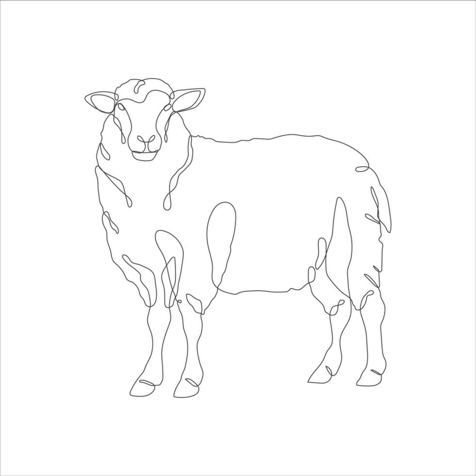 Sheep in one continuous line drawing. Sheep icon. Lamb line art icon concept. Trendy sheep single line draw design illustration. Vector illustration