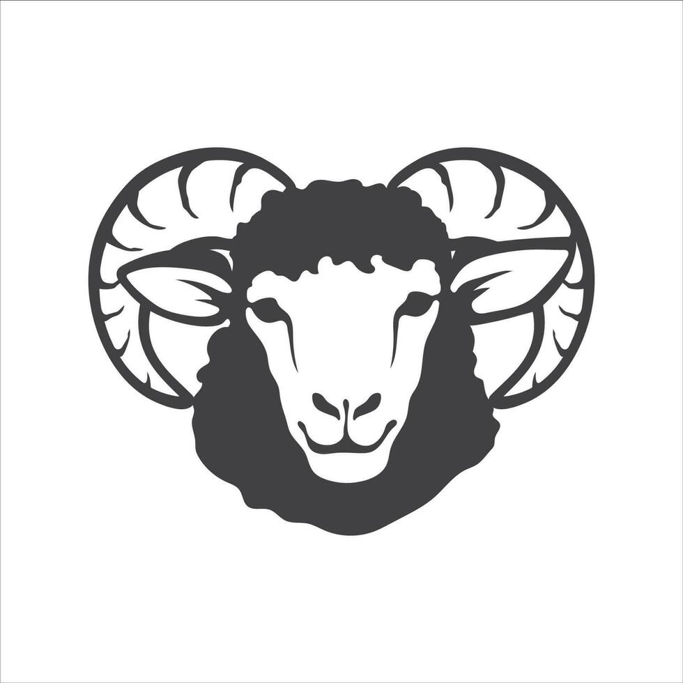 Sheep head with horns icon. Lamb head symbol icon design. Sheep head icon. Vector illustration.