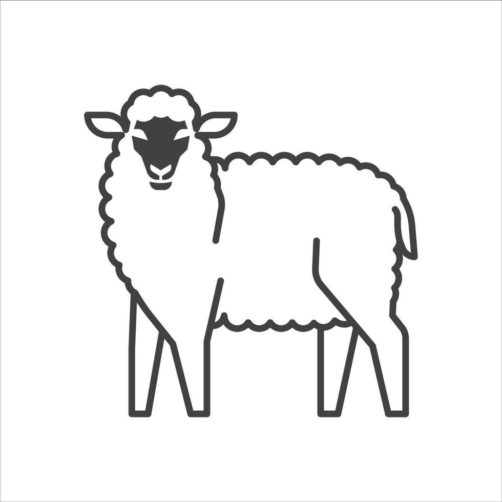 Sheep Logo Design Vector. Lamb linear icon. Unique sheep outline logo symbol. Vector illustration