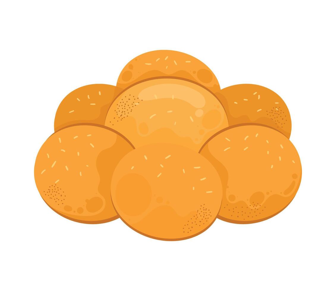 delicious flower bread pastry product vector