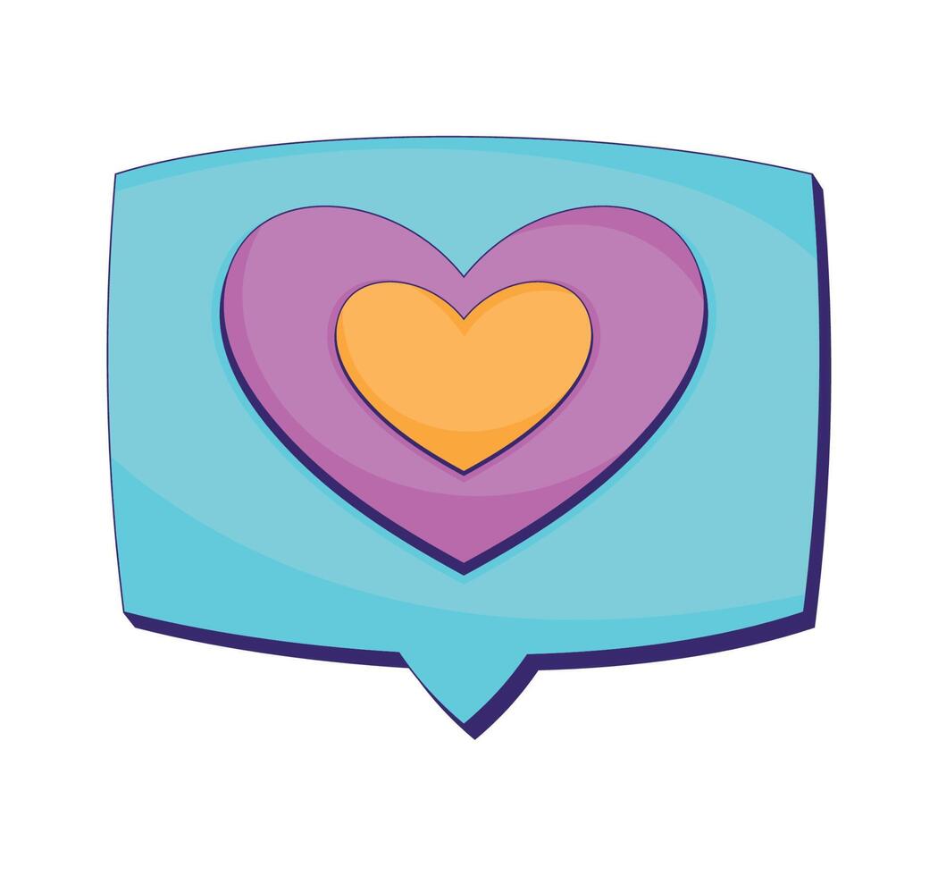 speech bubble with heart icon vector
