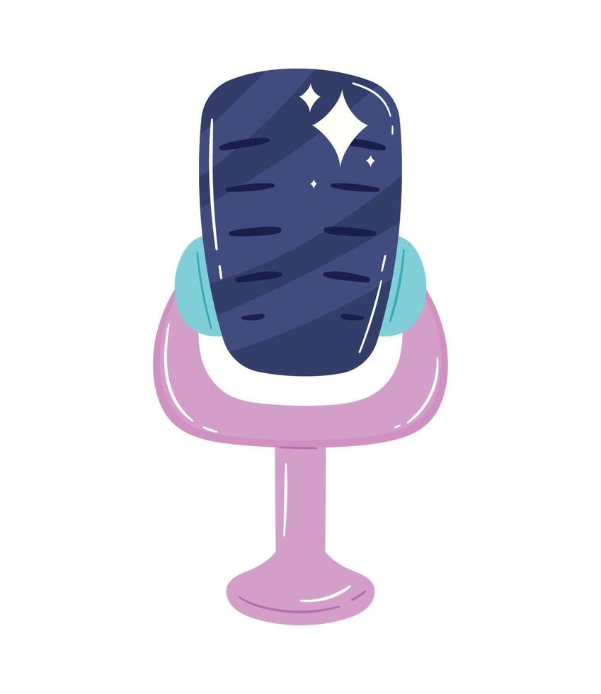 retro microphone audio device icon vector