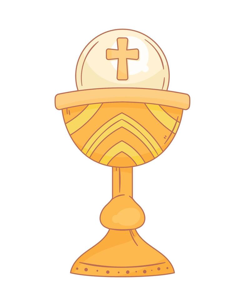 chalice with communion sacred icon vector