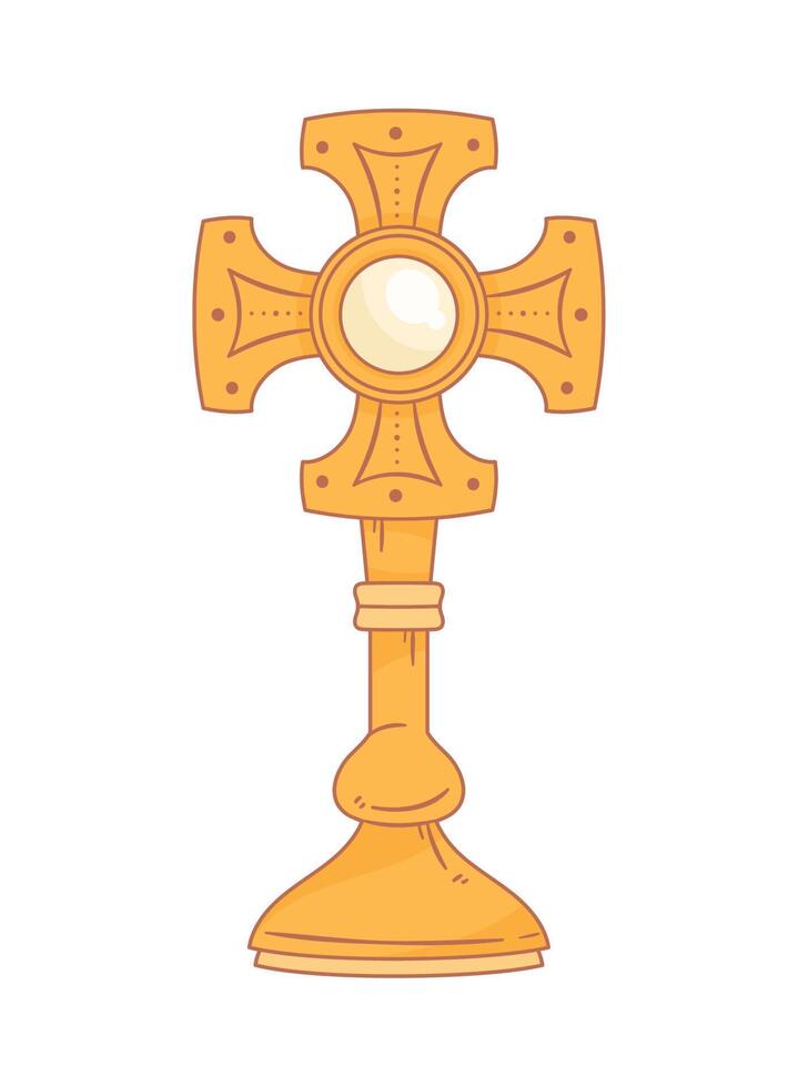 catholic golden cross sacred accessory vector