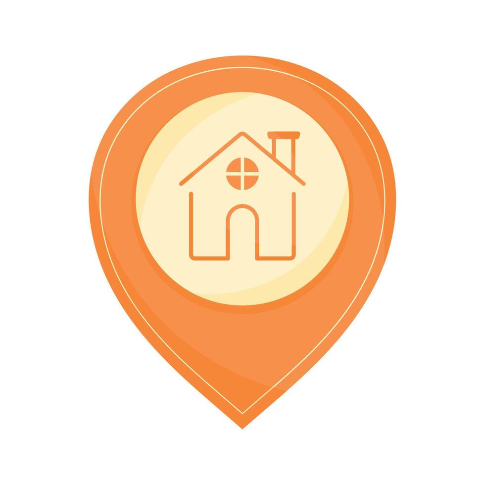 house in pin location real estate vector