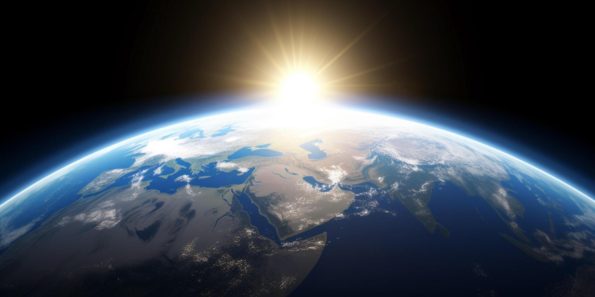 A planet earth with a sunshine on it photo
