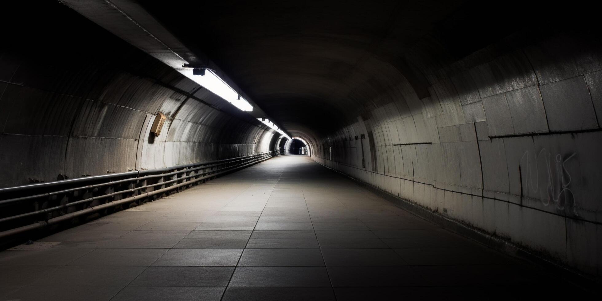 Empty underground with lights photo