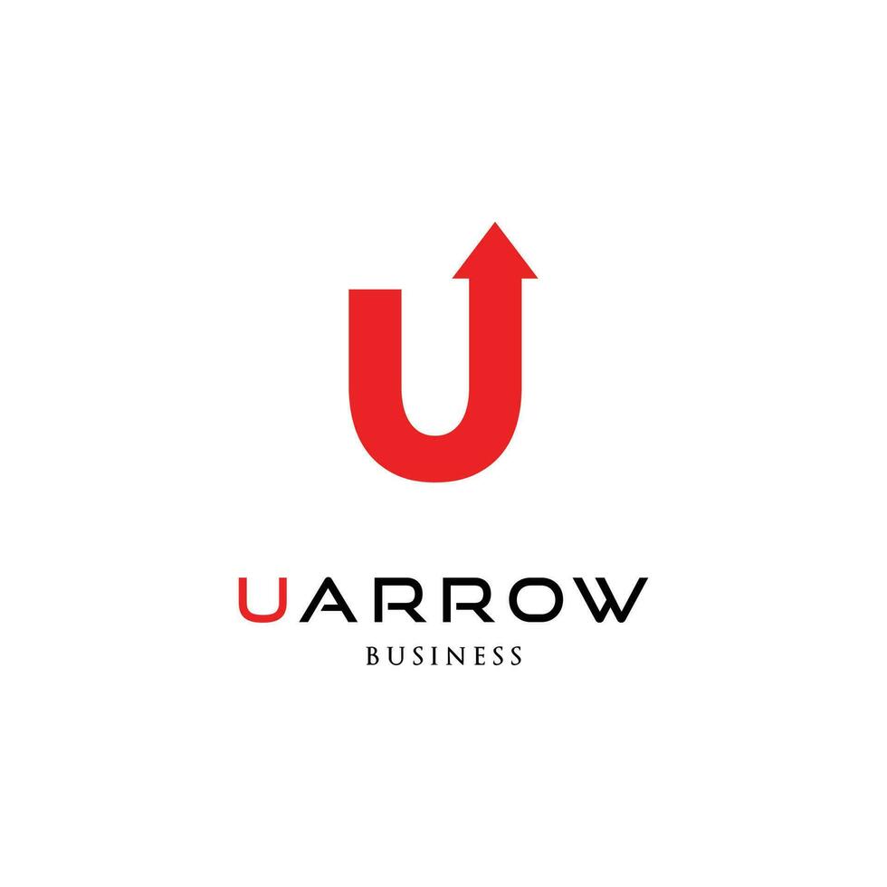 Initial Letter U Arrow Up Icon Logo Design Template vector