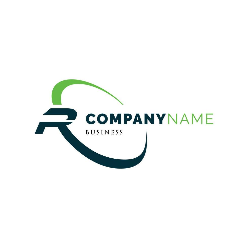 Initial Letter R Swoosh Icon Logo Design Template vector