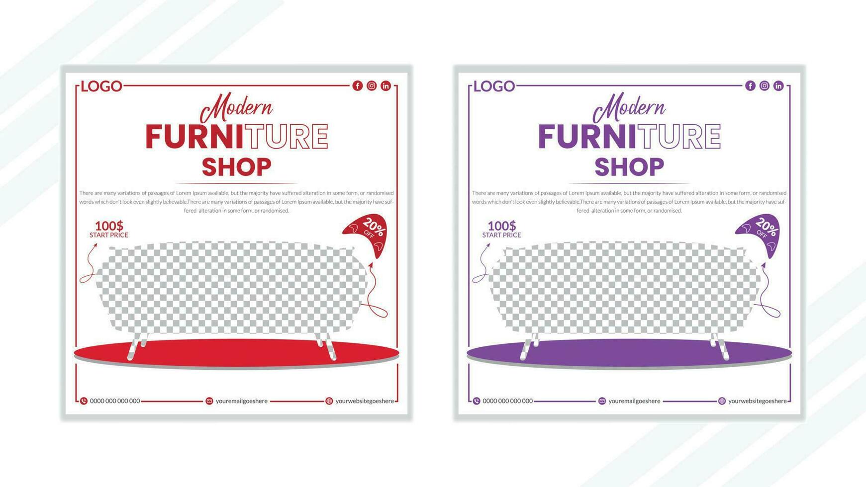social media poster design vector