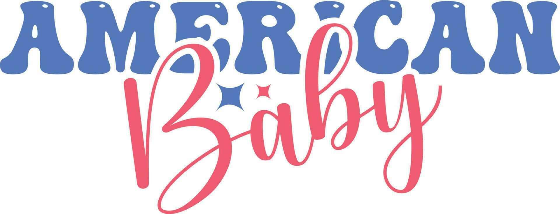 4th of July American baby simple typography t-shirt design vector