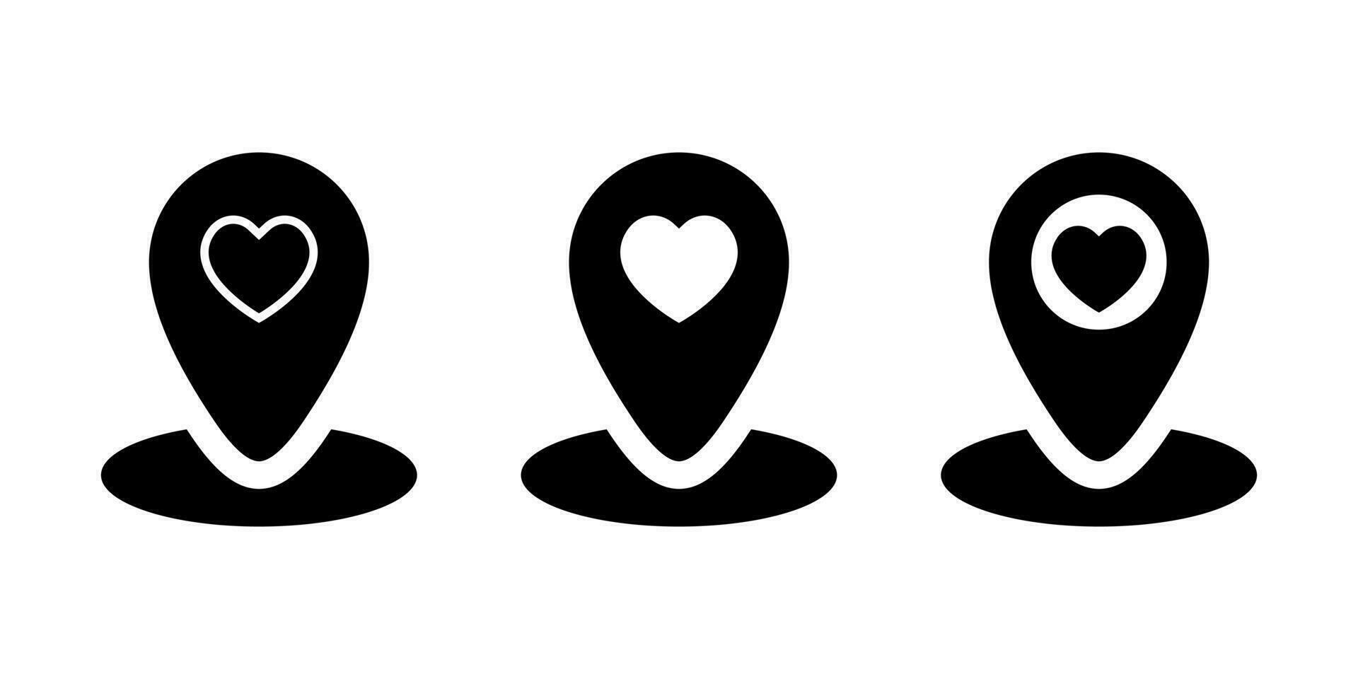 Love pin location icon vector. Favorite place symbol vector