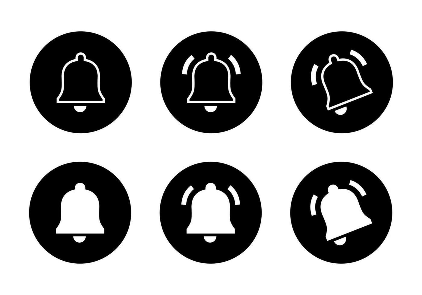 Notification bell, reminder icon set collection. Vector illustration