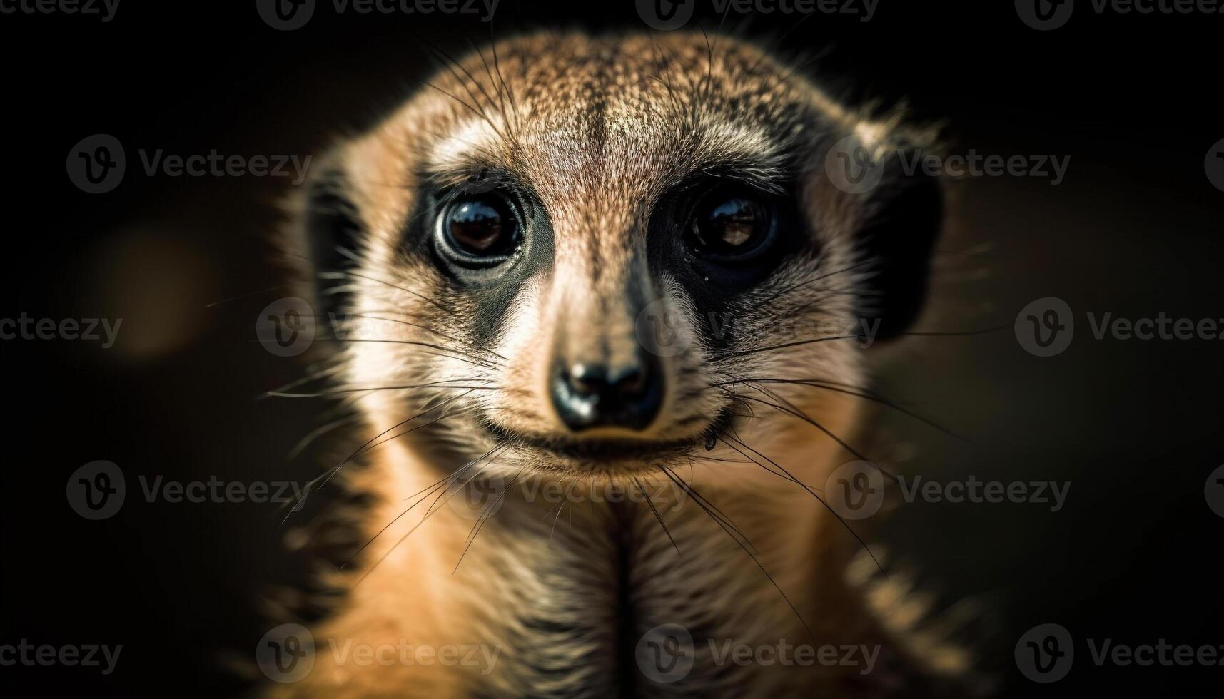 Lemur staring, cute and alert, in nature generated by AI photo