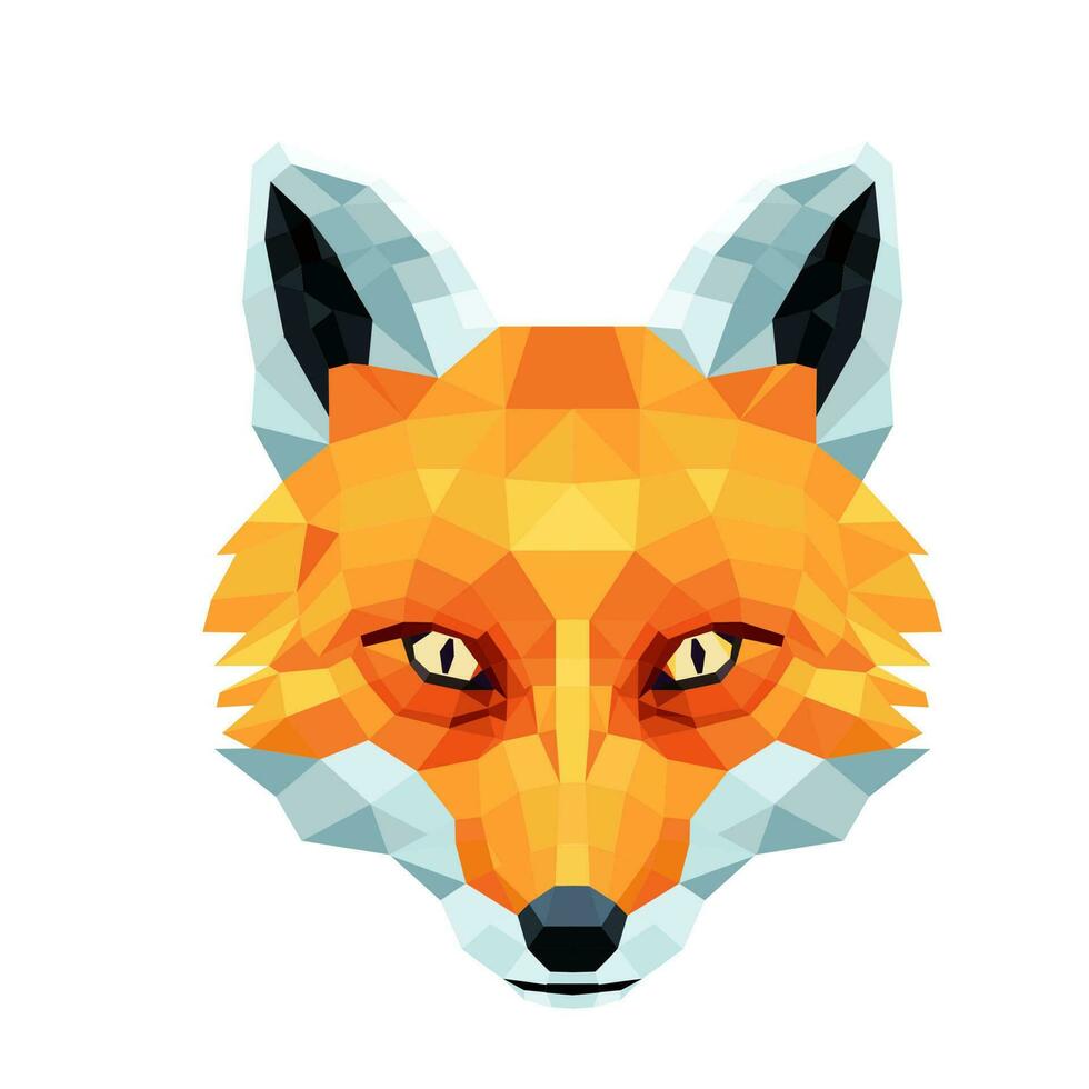 polygonal fox head vector. vector