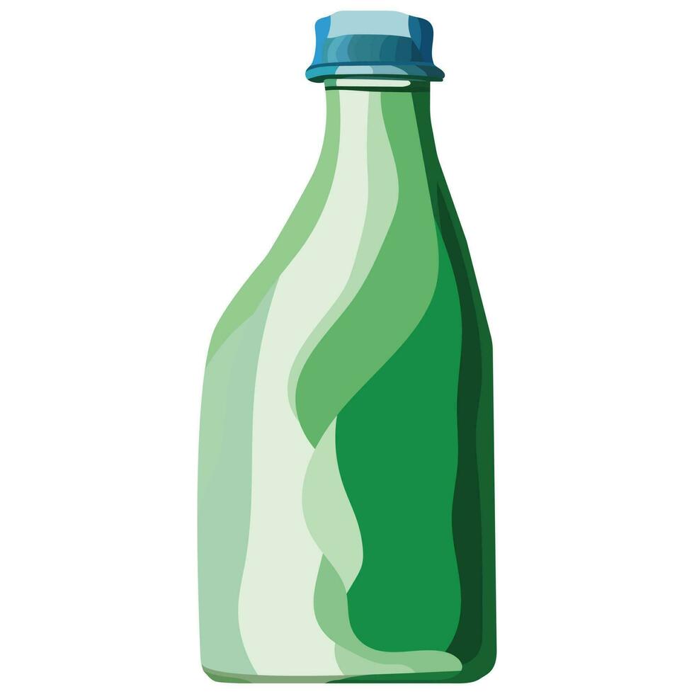Green bottle. Vector graphics. isolated on white background