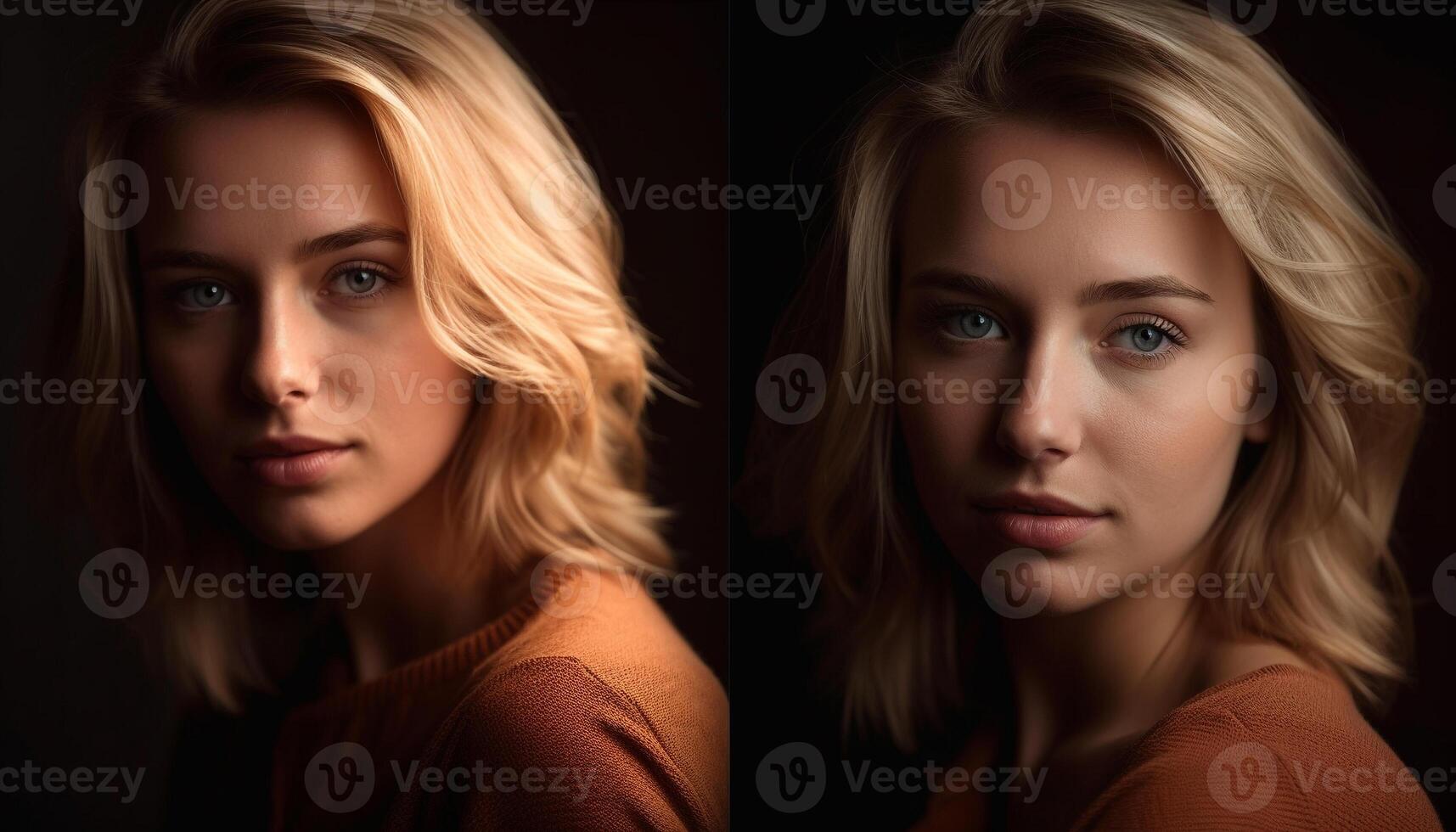 Two young women exude beauty and confidence generated by AI photo