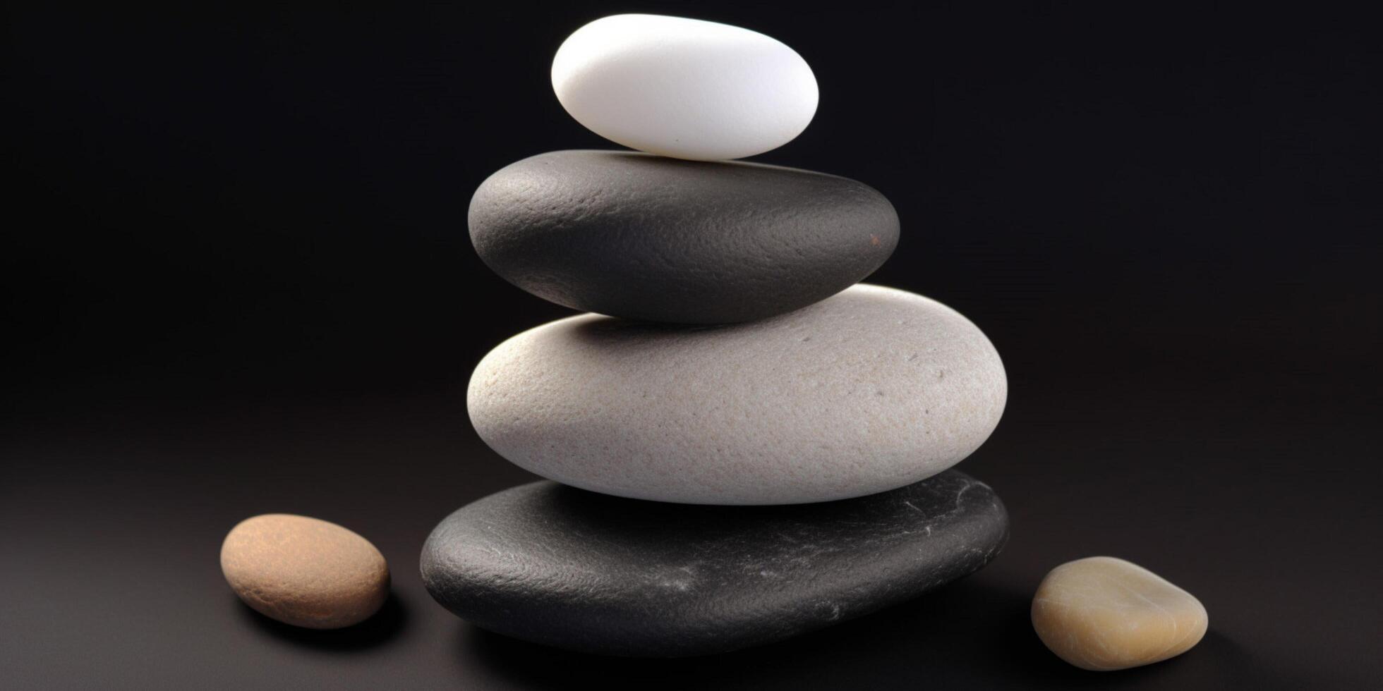 Stack of rock zen stone with background photo