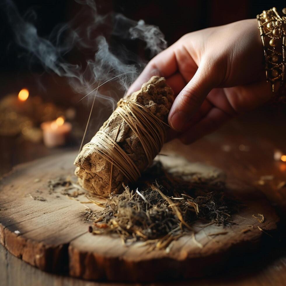 photo of Smudging with palo santo