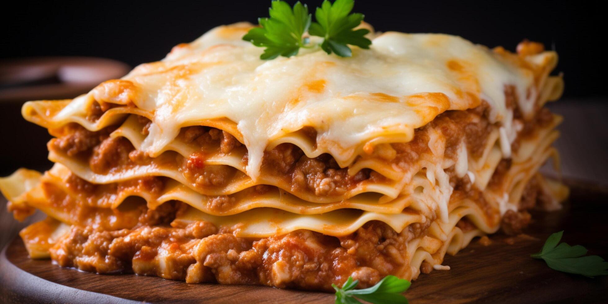 Delicious lasagna aesthetic photo