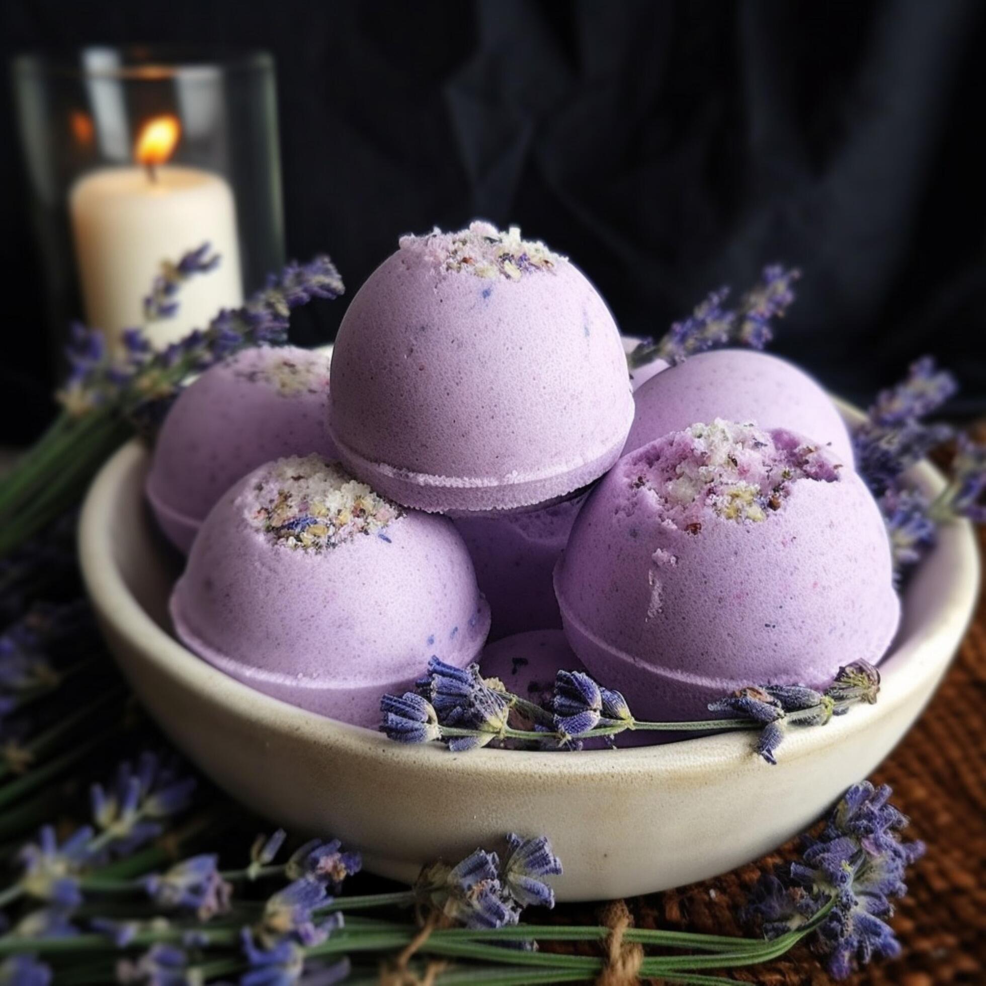 photo of Relaxing lavender bath bombs 24494525 Stock Photo at Vecteezy