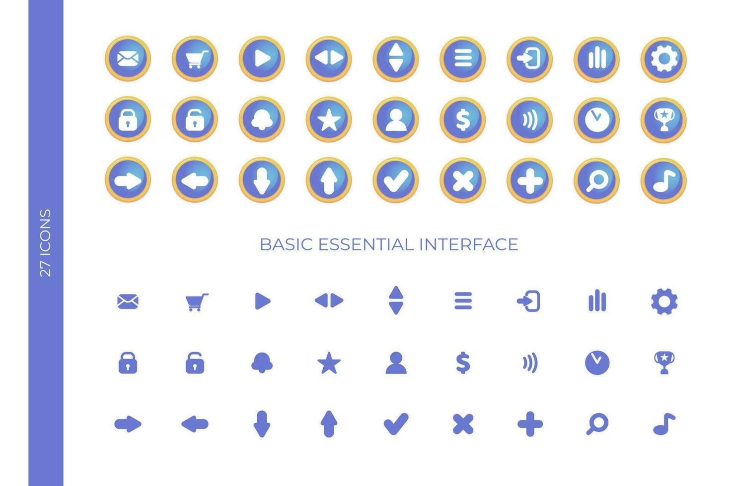Basic Essential Interface Icons vector