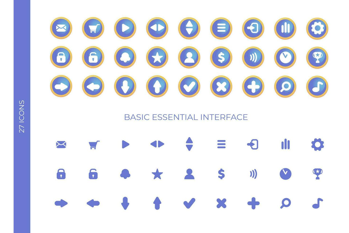 básico esencial interfaz íconos vector