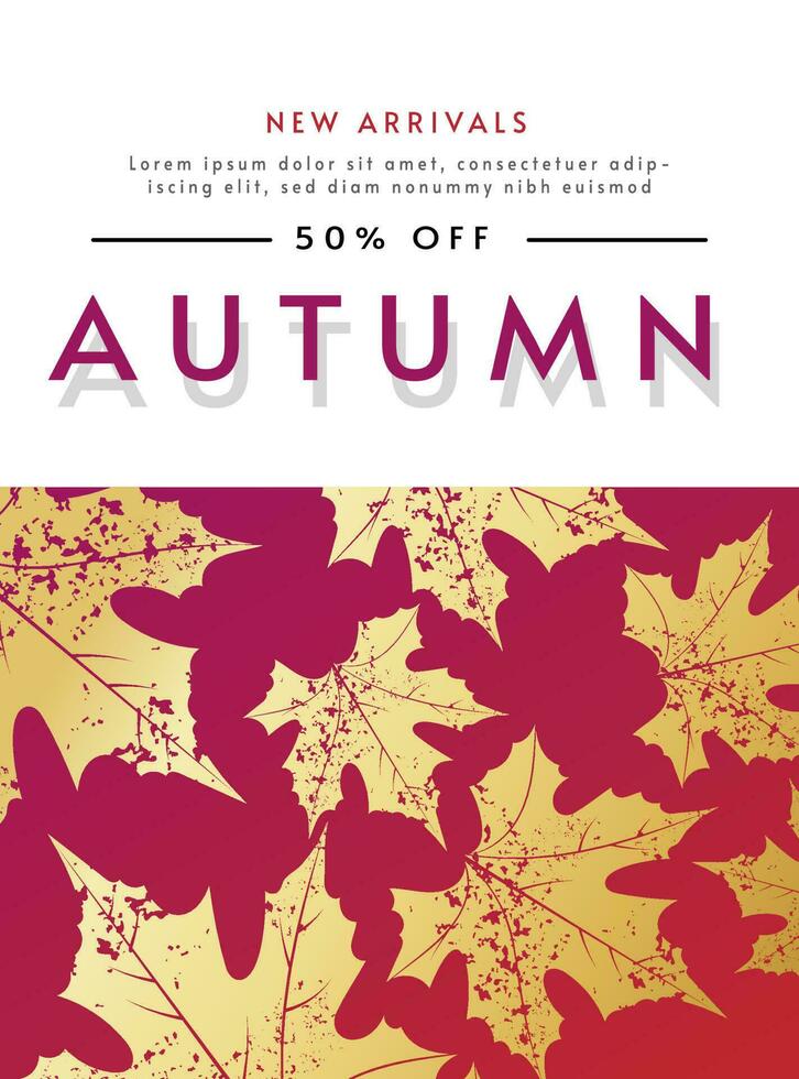 Autumn Sale Template With Leaves on Gradient Background vector