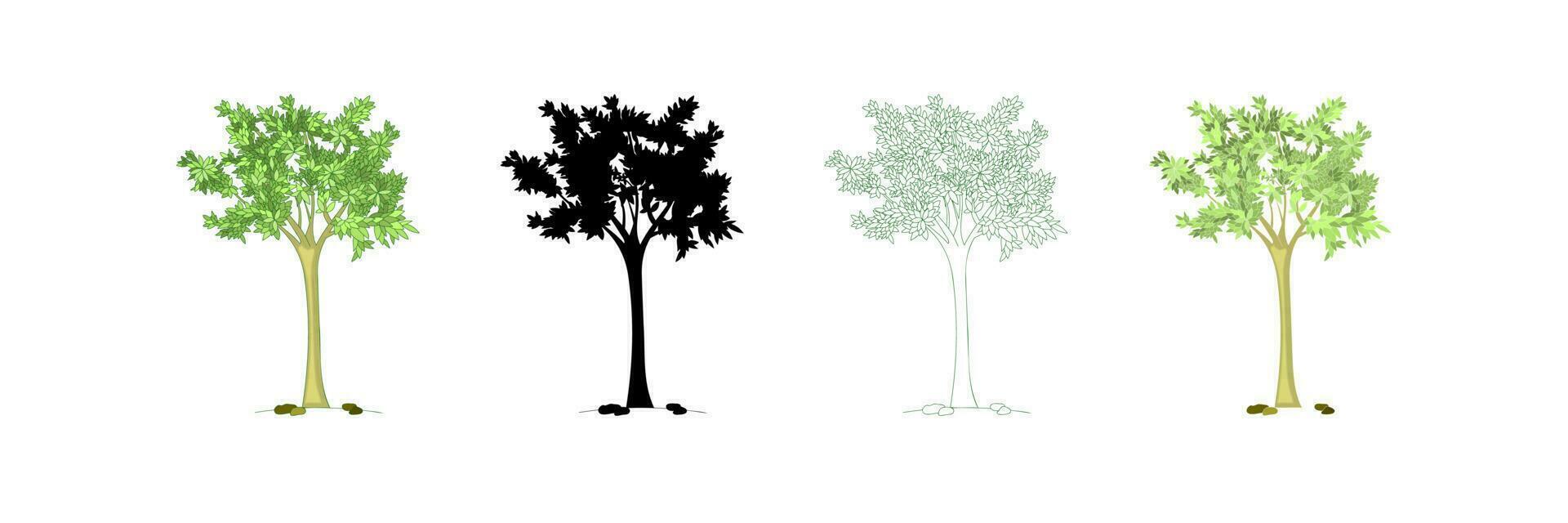 Set of Hand Drawn Trees vector