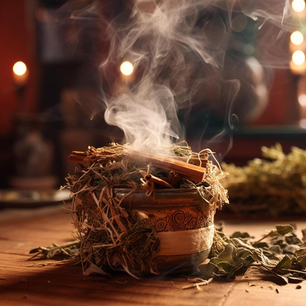 photo of Burning sage for purification