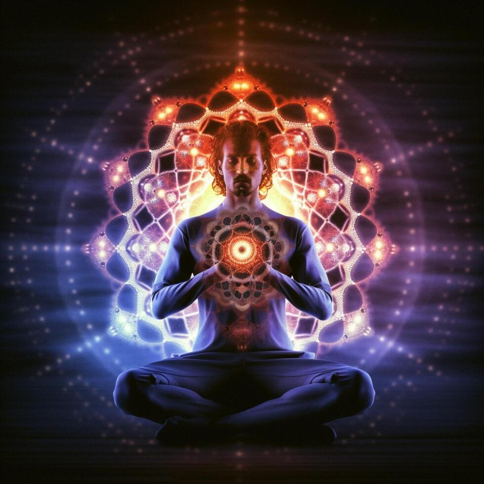 foto de alineando chakras con yoga ai generado