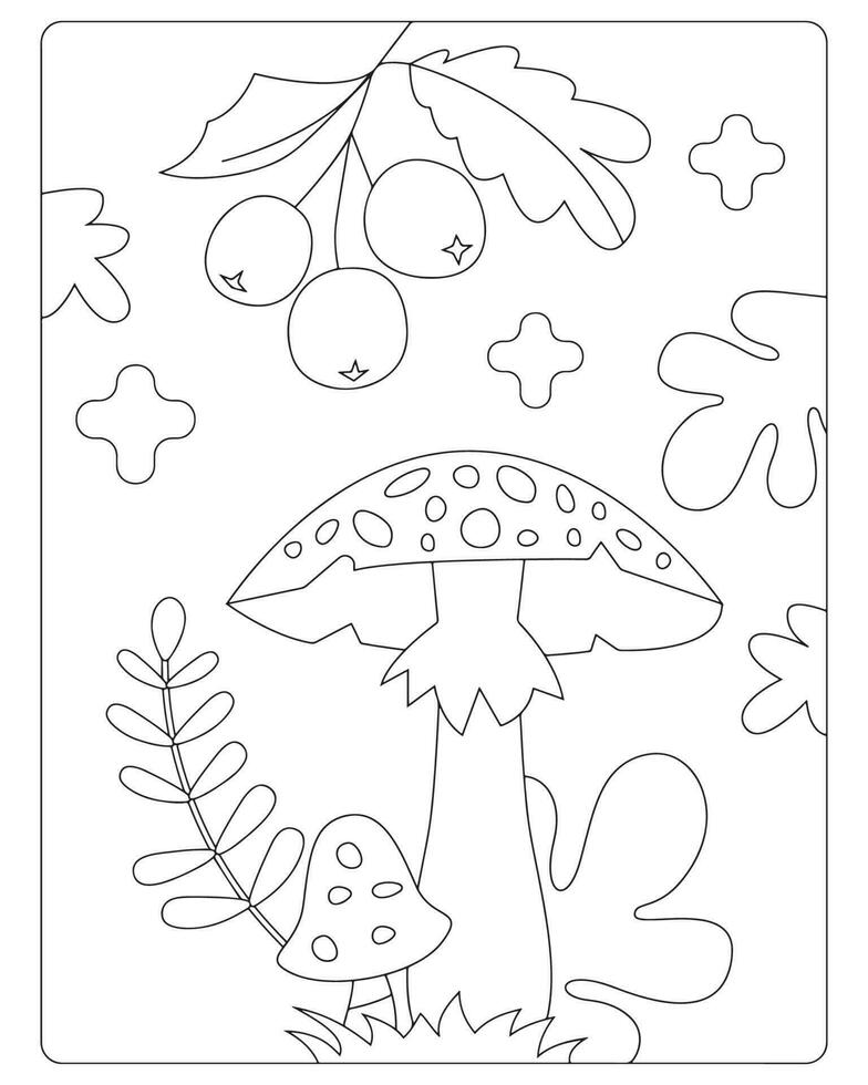 Autumn Coloring Pages for kids vector