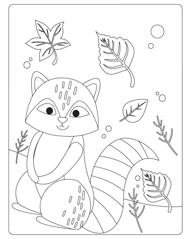 Autumn Coloring Pages for kids vector