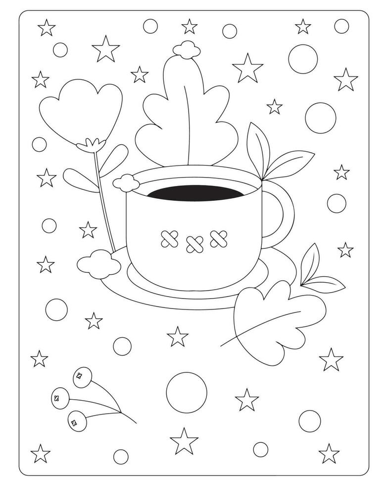 Autumn Coloring Pages for kids vector