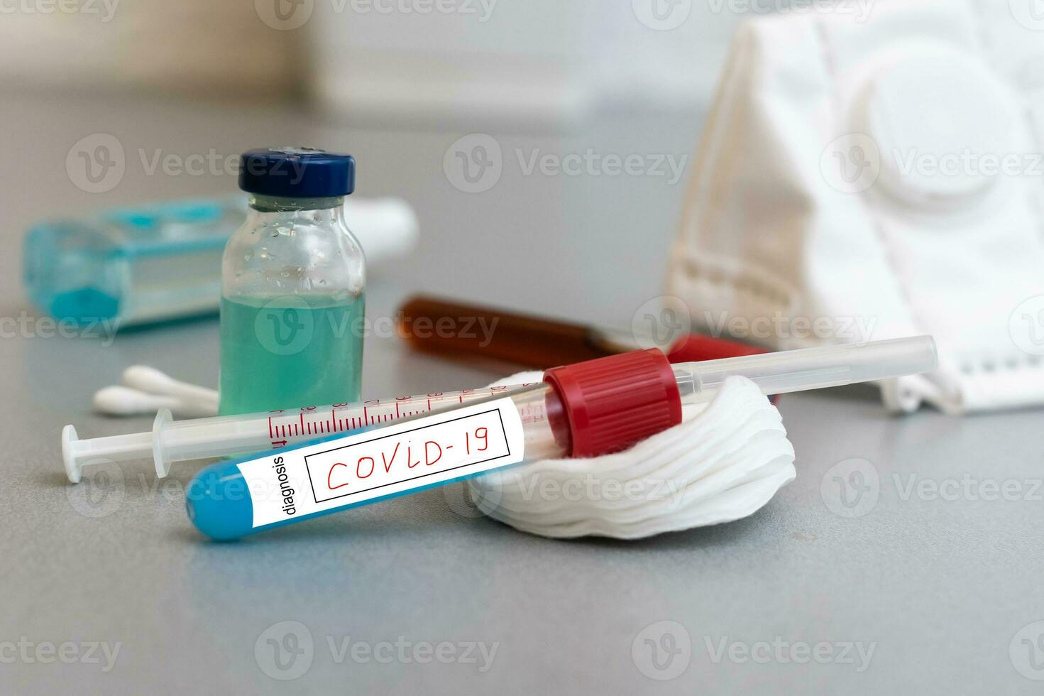 Vaccines and syringes. Coronavirus concept. photo