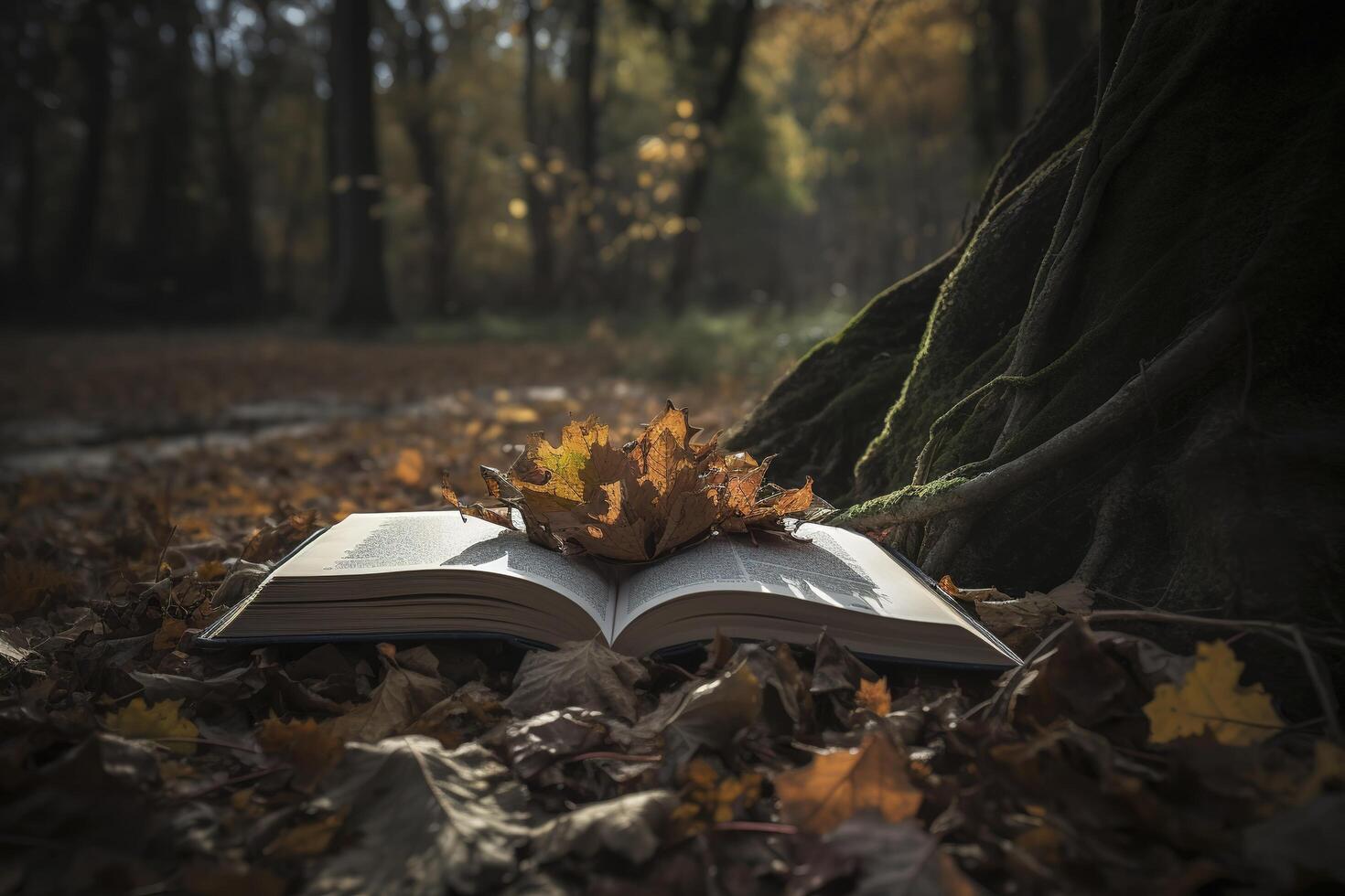 Open book revealing the jungle. Eco concept. photo