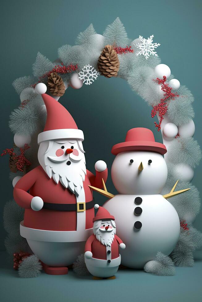 Cute santa claus christmas illustration, generate ai photo