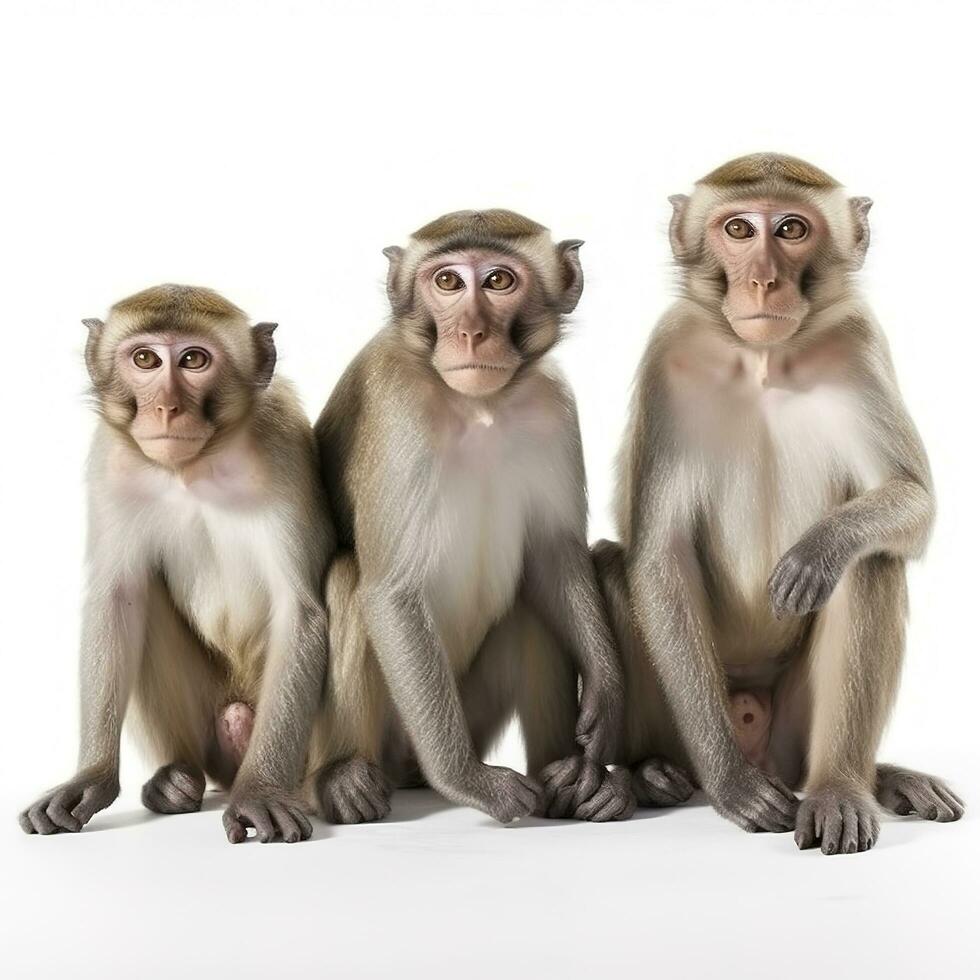 Monkey isolated on white background, generate ai photo